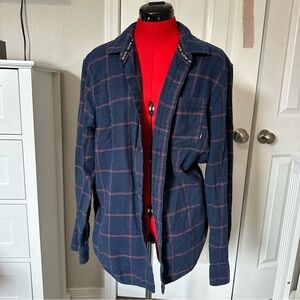 Vans Blue and Red Plaid Flannel Shirt